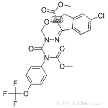 Acide 7-chloro-2,5-dihydro-2 - [[(méthoxycarbonyl) [4- (trifluorométhoxy) phényl] amino] indéno [1,2-e] [1,3,4] oxadiazine-4a (3H) -carboxylique ] carbonyl] -, ester méthylique, (57189027,4aS) - CAS 173584-44-6